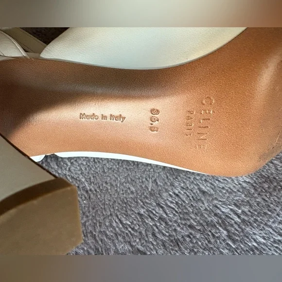 Celine white leather glove sandals 36.5 - Picture 14 of 16